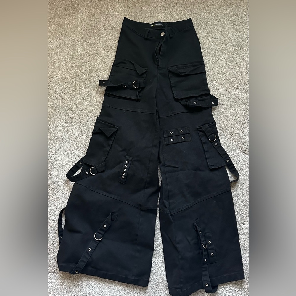 Finesse Black Wide Leg Cargo Pants
